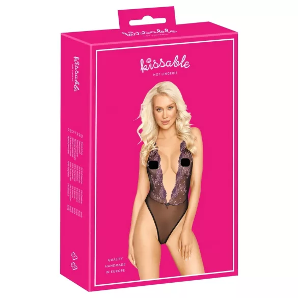 Kissable - pinkkiruusuinen body (musta)