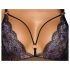 Cottelli - Kirjailtu, avoin pitsibody (musta-violetti) - M