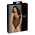 Cottelli - Kirjailtu, avoin pitsibody (musta-violetti) - XL