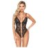 Avoin pitsibody strasseilla (musta) - XL