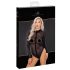 Noir - Leopard Print Long Sleeve Bodysuit (Black) - M