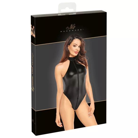 Noir - kiiltävä kaulapannan body (musta) - XL