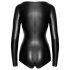 Noir - kiiltävä pitkähihainen body (musta) - XL