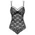 Obsessive 860-TED-1 - superseksikäs pitsibody (musta) - L/XL