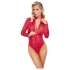 Cottelli - bodysuit - käärmeennahkakuvioitu - punainen