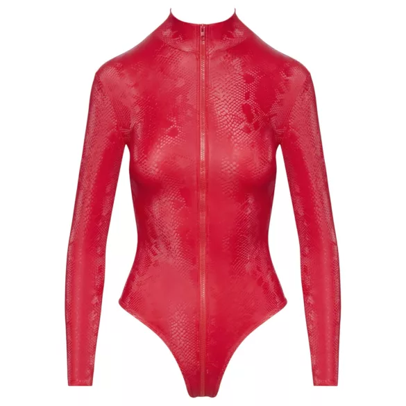 Cottelli - bodysuit - käärmeennahkakuvioitu - punainen