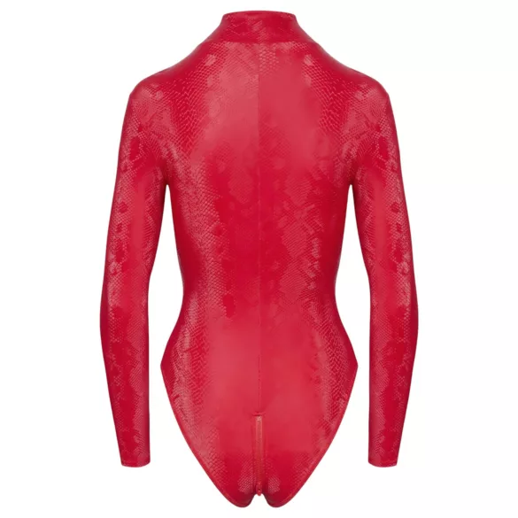Cottelli - bodysuit - käärmeennahkakuvioitu - punainen