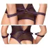 Cottelli Bondage - avoin body ja käsikahleet (tummanvioletti) - M