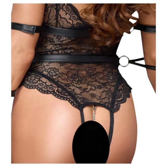 Cottelli Bondage - avoin pitsibody - musta - L