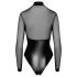 Noir - kiiltävä body läpinäkyvällä paneelilla (musta) - XL