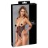 Cottelli Bondage - avoin harness-body ketjulla (musta) - L