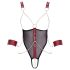 Cottelli Bondage - avoin harness-body ketjulla (musta) - L