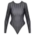 Cottelli - raidallinen, hopealangoilla koristeltu body (musta) - S-L