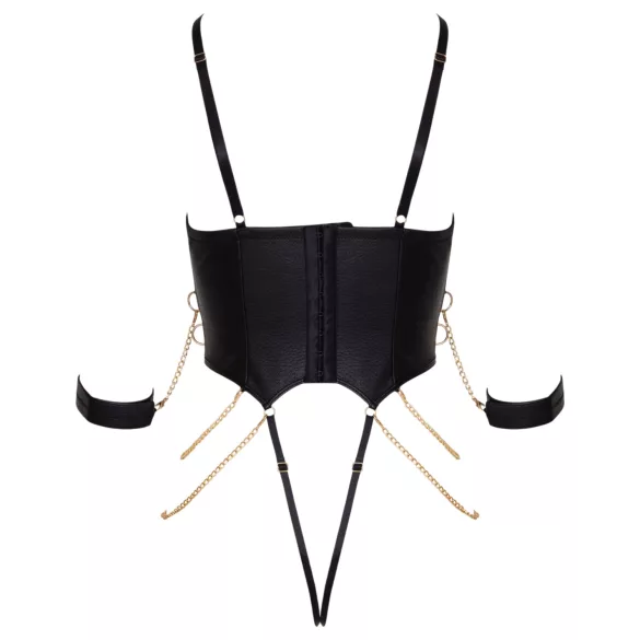 Cottelli - ketjuilla varustettu bondage-body (musta)