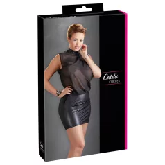 Cottelli Plus Size - kiiltävä sifonkimekko - musta
