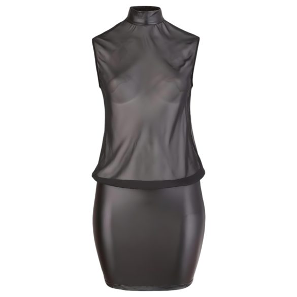 Cottelli Plus Size - kiiltävä sifonkimekko - musta - 2XL