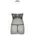 Mandy Mystery - verkollinen halterneck-mekko ja stringit (musta)