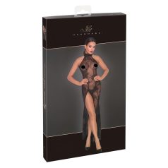 Noir - läpinäkyvä pitkä mekko - kukkakuvio - musta - M