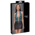 Cottelli - nyöritys pitsinen, kiiltävä mekko (musta-vihreä)