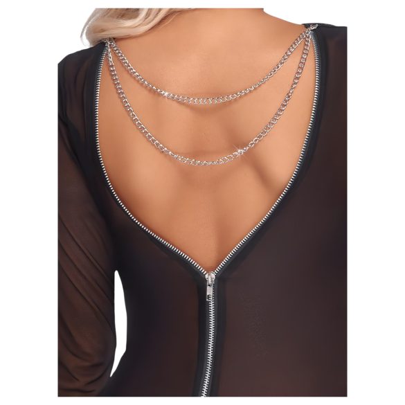 Cottelli Party - läpinäkyvä mekko vetoketjulla - musta