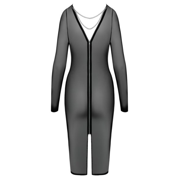 Cottelli Party - läpinäkyvä mekko vetoketjulla - musta - M