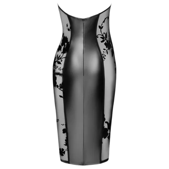 Noir - kiiltävä halterneck-mekko (musta) - L