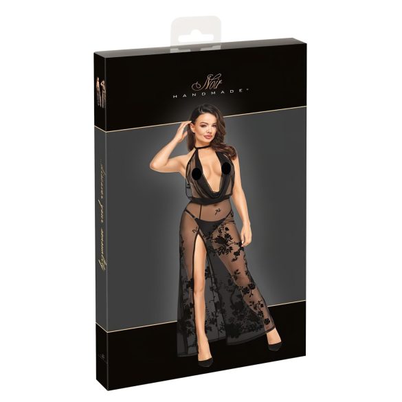 Noir - läpinäkyvä kukkakuvioinen maximekko (musta) - M