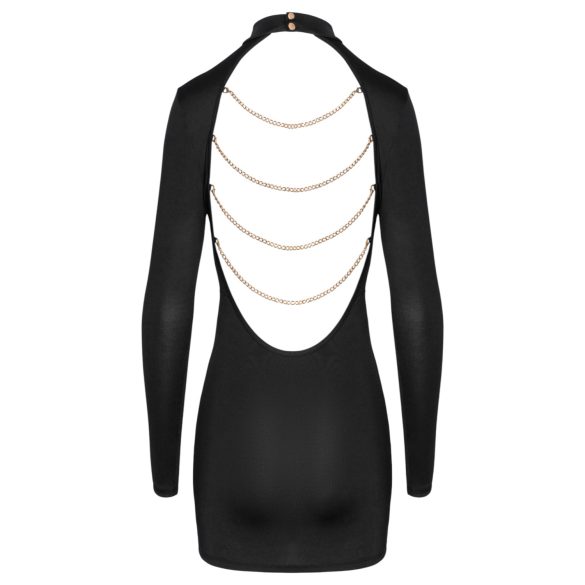 Cottelli - avoin selkä minimekko ketjuilla - musta