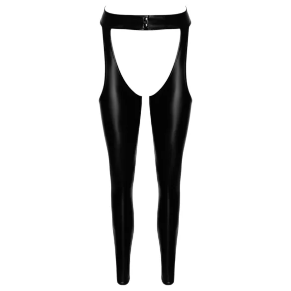 Noir - kiiltävät sukkahousut - chaps-tyyli - musta