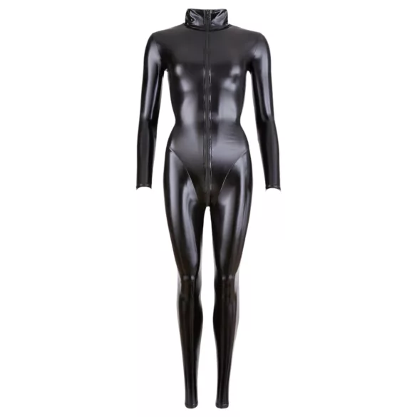 Cottelli - kiiltävä pitkähihainen catsuit - musta - M