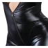 Cottelli Plus Size - naisten kiiltävä pitkähihainen juhla-haalari - musta - 4XL