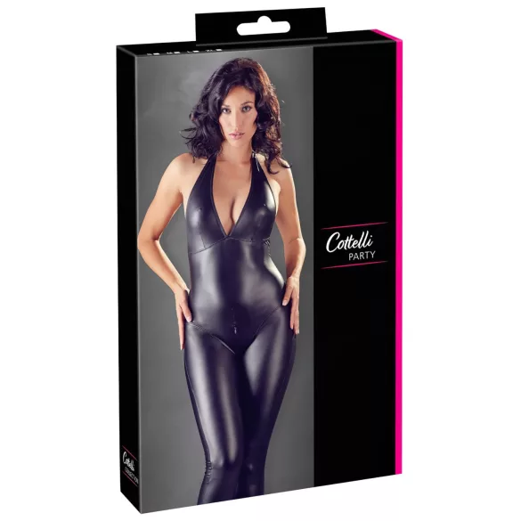Cottelli Party - kiiltävä catsuit - musta - M