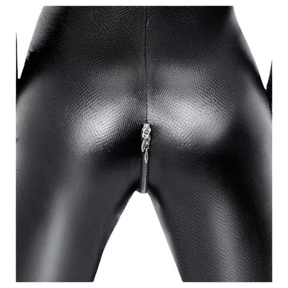 Noir - pitkä catsuit - käärmekuvio - musta - XL