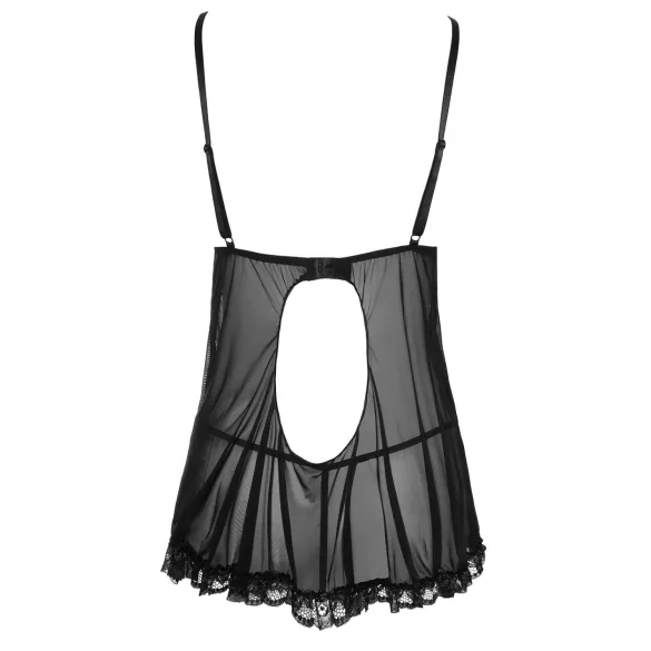 Cottelli - babydoll - kevyt röyhelö - musta - L