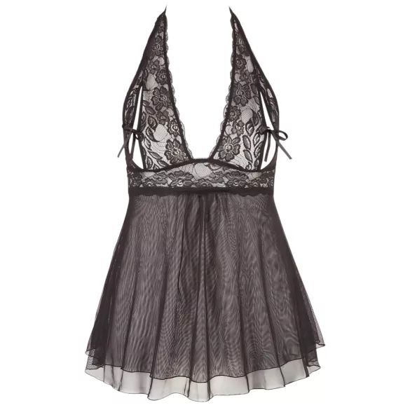 Cottelli Plus Size - babydoll pitsinen - musta - iso koko - 4XL