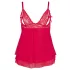 Cottelli Plus Size - babydoll pitsillä - punainen - iso koko - 3XL
