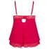 Cottelli Plus Size - pitsinen babydoll, punainen - 3XL
