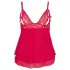 Cottelli Plus Size - babydoll pitsillä - punainen - iso koko - 4XL