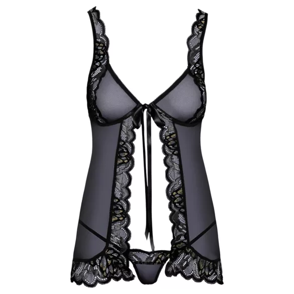 Kissable - avoin babydoll (musta)