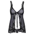Kissable - avoin babydoll (musta)