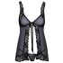 Suudeltava - avoin babydoll (musta) - L/XL