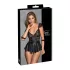 Cottelli Bondage - pitsinen minimekko käsiraudoilla (musta) - L