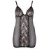 Cottelli Plus Size - Pitsinen läpinäkyvä yöasu (musta) - 2XL
