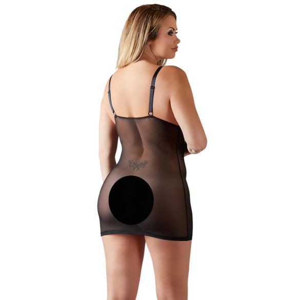 Cottelli Plus Size - läpikuultava pitsinen babydoll - musta - 3XL