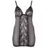 Cottelli Plus Size - läpikuultava pitsinen babydoll - musta - 4XL