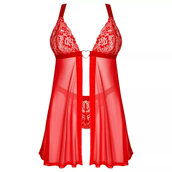 Obsessive Elianes - pitsinen babydoll-setti (punainen)