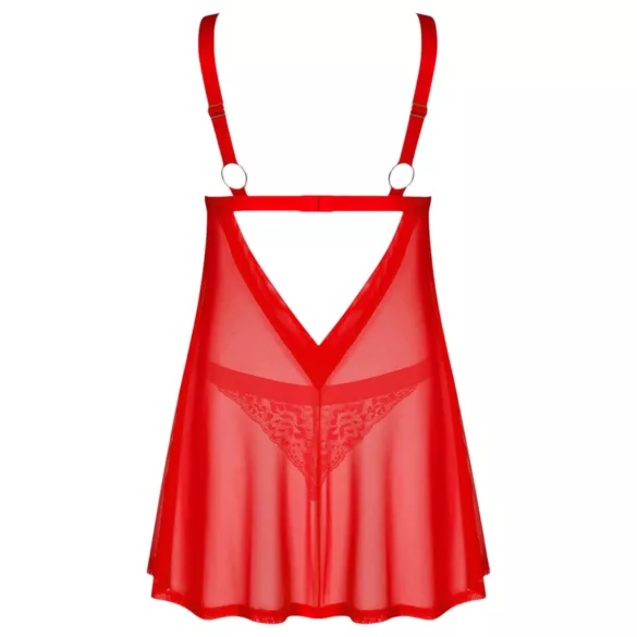 Obsessive Elianes - pitsinen babydoll-setti (punainen)