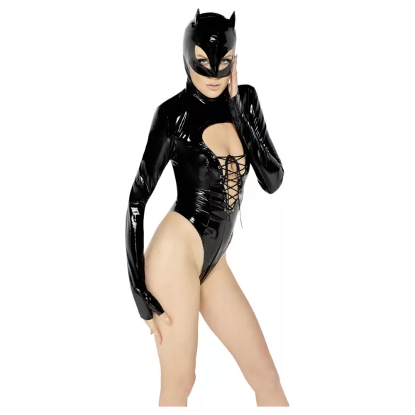 Black Velvets - pitkähihainen Batwoman-body - musta