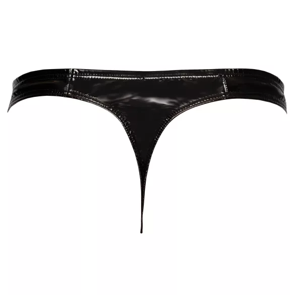 Black Level - miesten stringit - kiiltävä lakka - musta