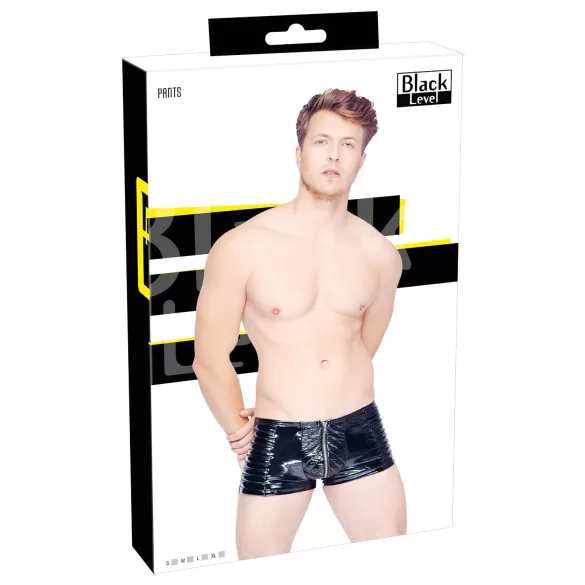 Black Level - miesten shortsit vetoketjulla - musta - M